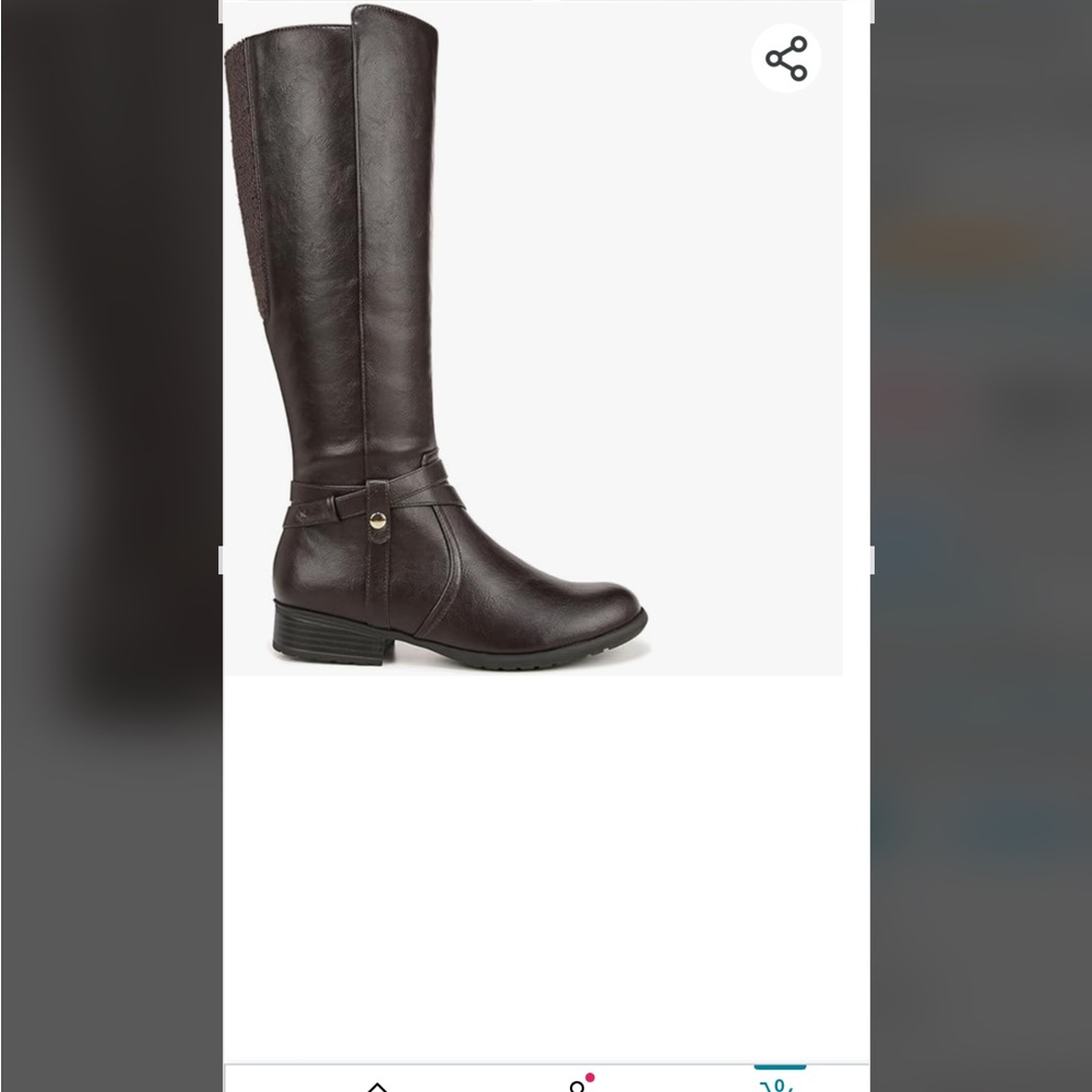 New in box life stride wide calf riding boots Dark chocolate, eight medium